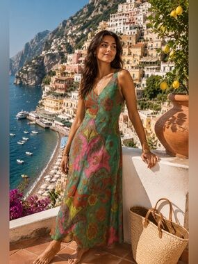 GianMarco Venturi GMV Italian made Floral Swim Cover-Up Dress – NWT